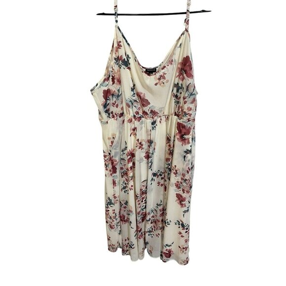 Torrid Women's 4 (26W, 4X) Midi Chiffon Pleated Dress Spaghetti Strap Plus - Picture 4 of 11